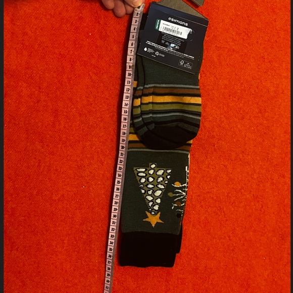 Green jacquard Xmas tree merino wool blend thermal socks made in Italy NWT - Picture 7 of 8